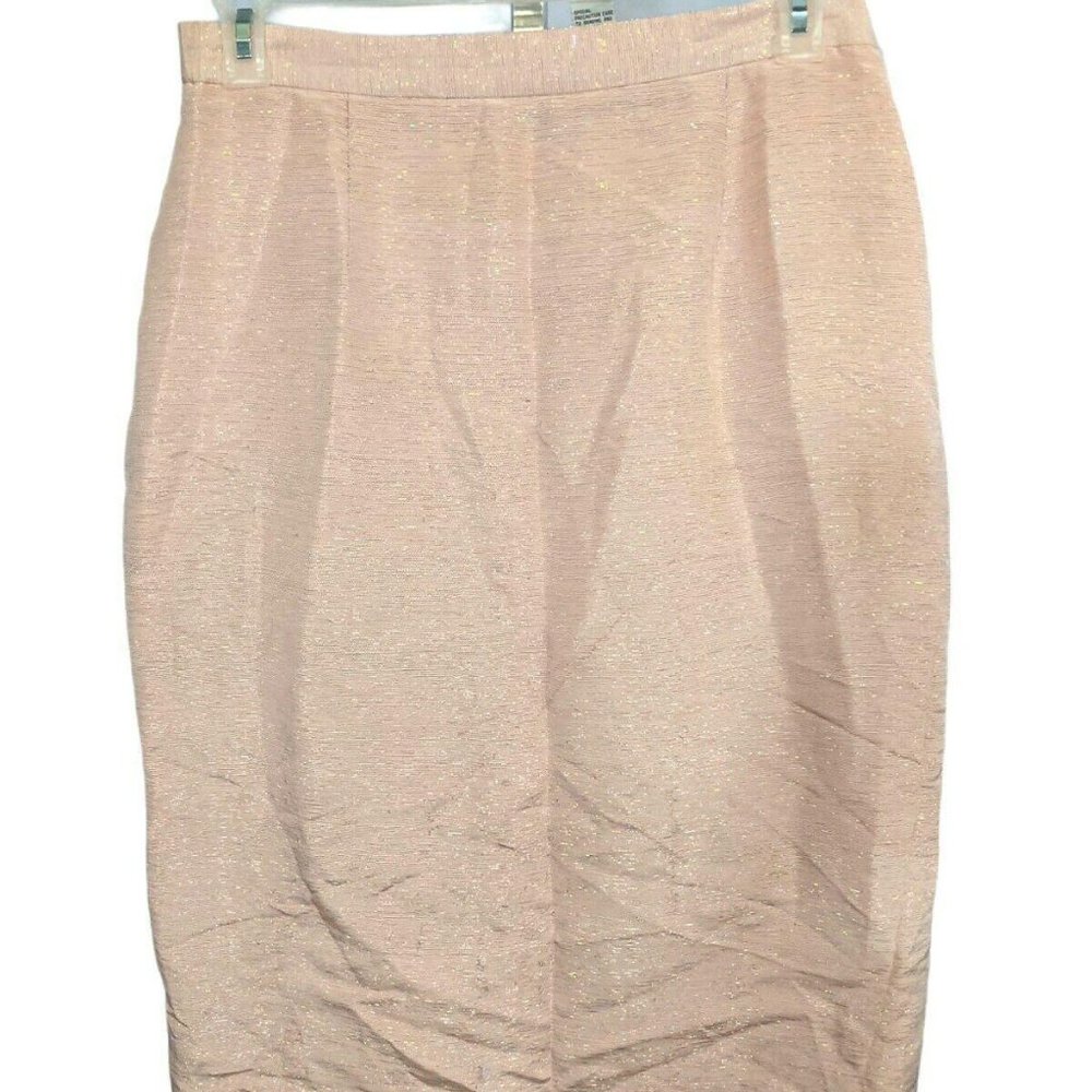 G.M.I. Pink Metallic Pencil Skirt Size 16